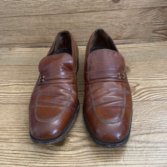 The Florsheim Shoe Men's Loafers Size 10.5 B Brown Leather Slip On Shoes - Picture 2 of 12